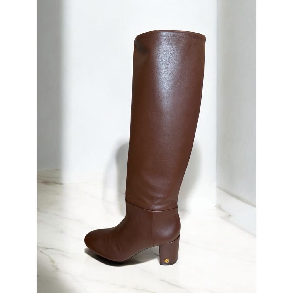 Tory Burch Brown Leather Knee-High Boot Size 6.5B - Picture 4 of 10